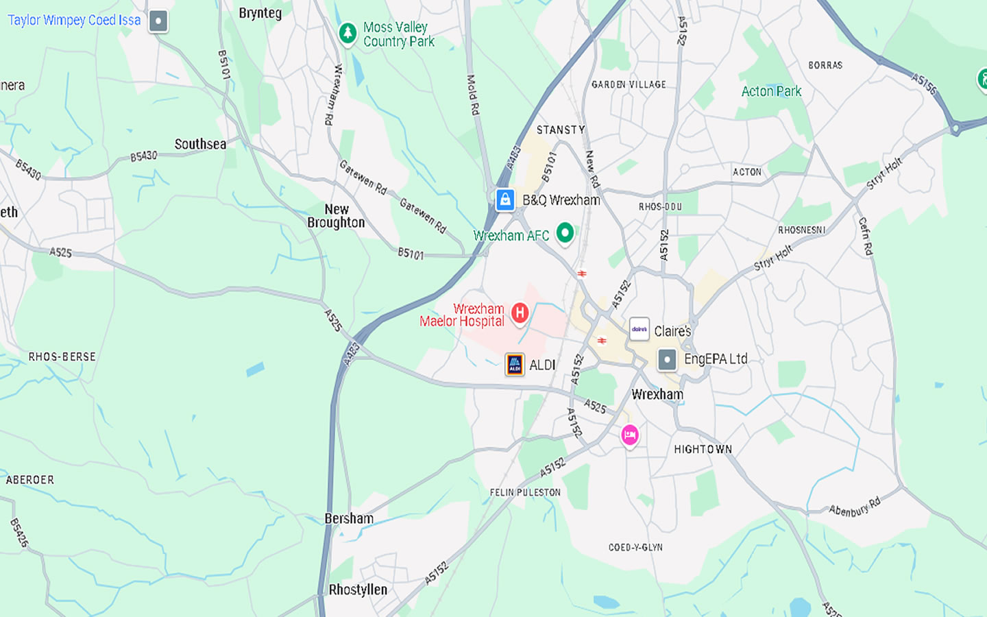 wrexham map